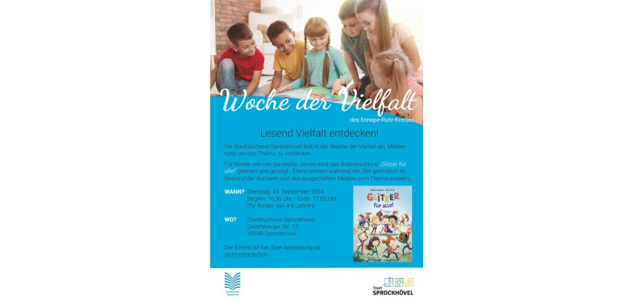 Plakat für das Bilderbuchkino bei der Woche der Vielfalt