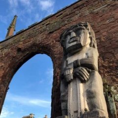 Ecce Homo Statue Cathedral ruins